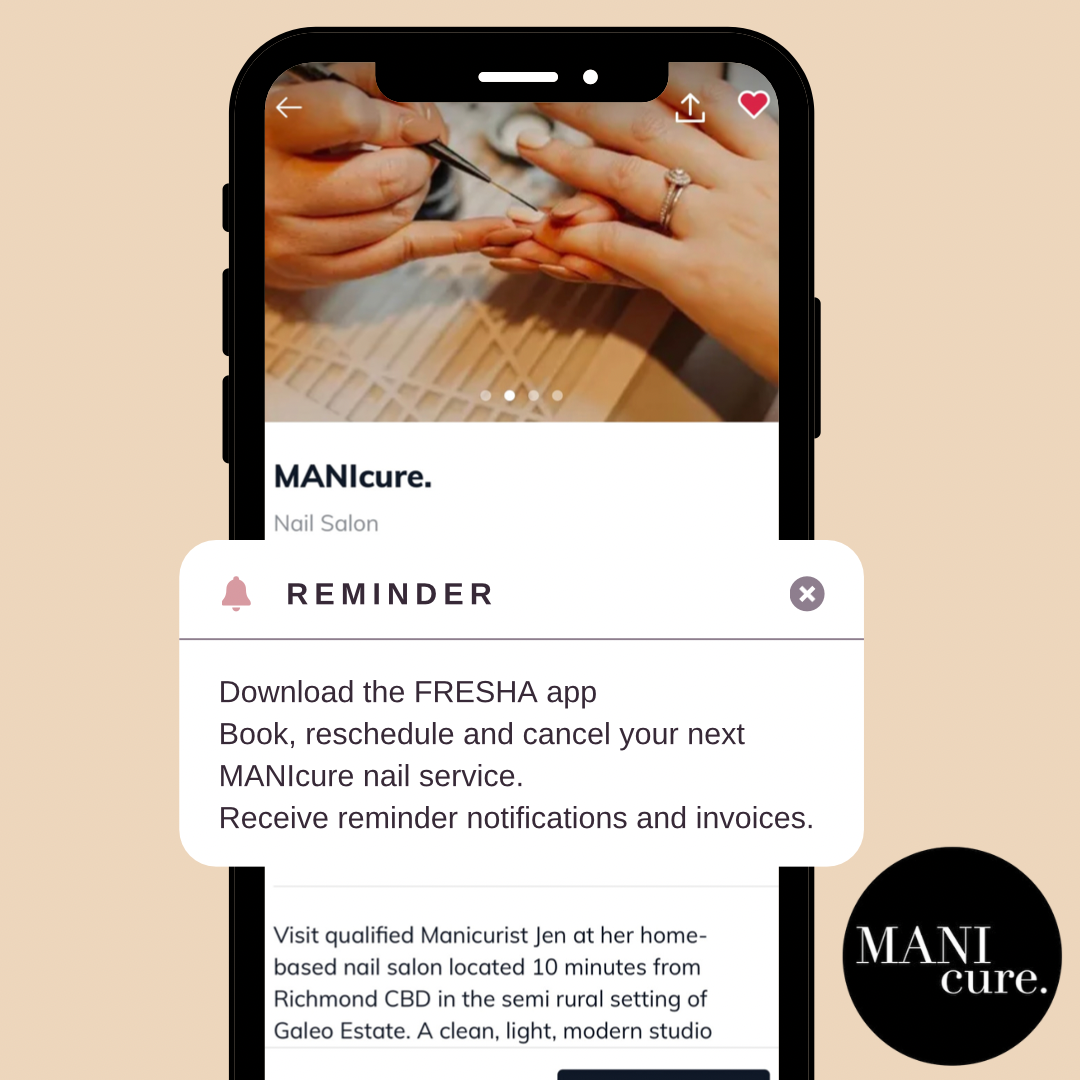 Book appointments online via the Fresha App MANIcure.